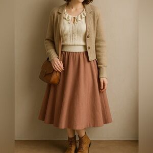 H&M Cream Sweater Ruffle collar